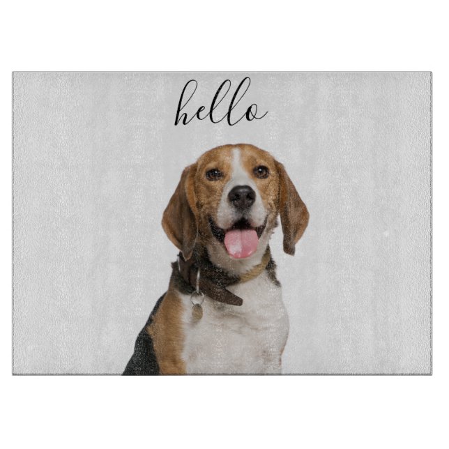 Planche À Découper Bonjour mignon Beagle Chien Maman Animal de compag (Devant)