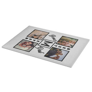 Planche À Découper Bonus moderne personnalisé Papa Stepdad 4 Photo Co