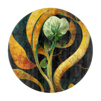 Planche À Découper Botanical Orchid Greens & Golds