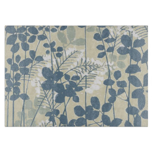Planche À Découper Botanique Bleu Japonais Vintage : Fougère à Feuill