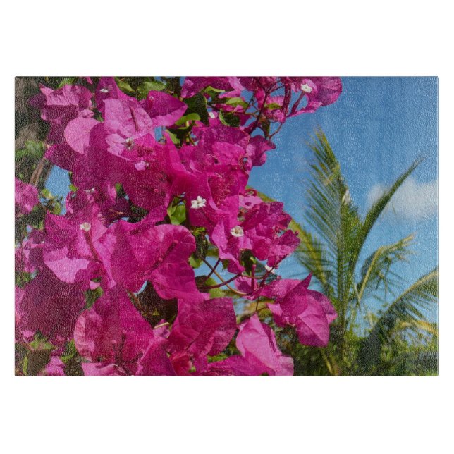 Planche À Découper Bougainvilliers et palmiers paysage tropical (Devant)