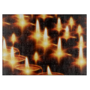 Planche À Découper Bougies illuminations soirée nuit noire Joyeux Noë