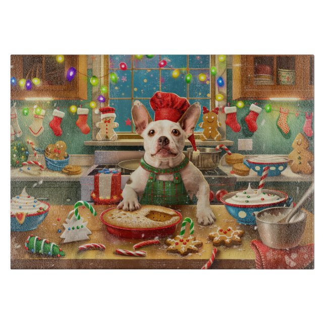 Planche À Découper Boulangerie de Noël Bull Terrier (Devant)