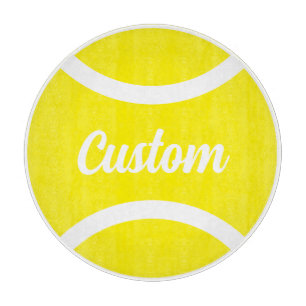 Planche À Découper Boule de tennis jaune arrondi cadeau de coupe pers