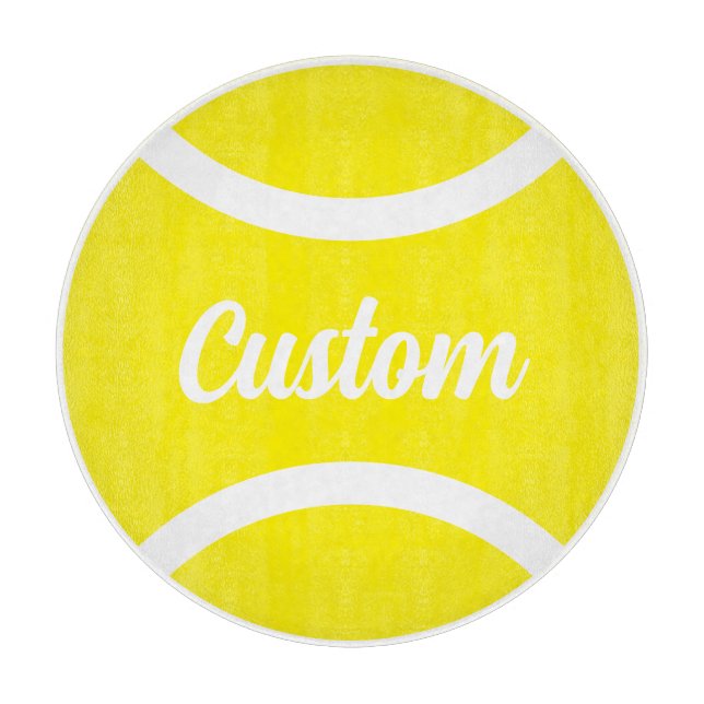 Planche À Découper Boule de tennis jaune arrondi cadeau de coupe pers (Devant)