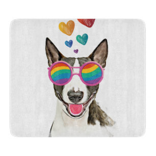 Planche À Découper Bouledogue avec des cœurs pour la Saint-Valentin