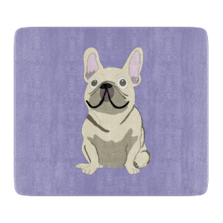 Planche À Découper Bouledogue Français crème,