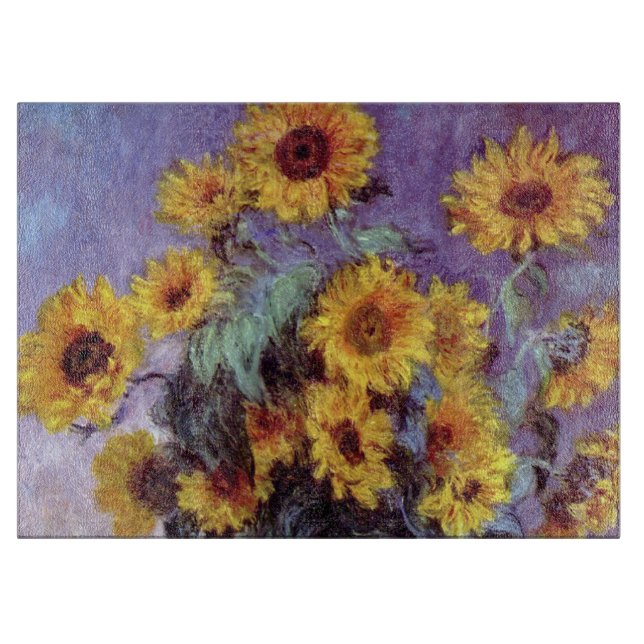 Planche À Découper Bouquet des tournesols par Claude Monet, art (Devant)