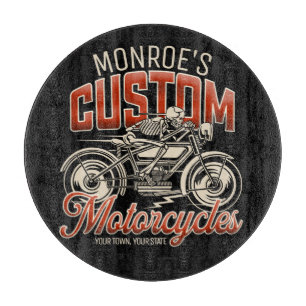 Planche À Découper Boutique de cycle de moto Skeleton