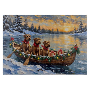 Planche À Découper Bouvier des Flandres Bateau de Noël Vacances