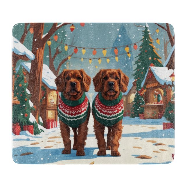 Planche À Découper Bouviers des Flandres Dogs Christmas Snow Holiday  (Devant)