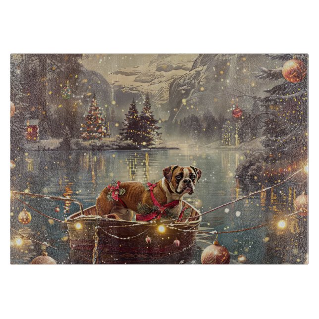 Planche À Découper Boxer Christmas Festive Voyage (Devant)