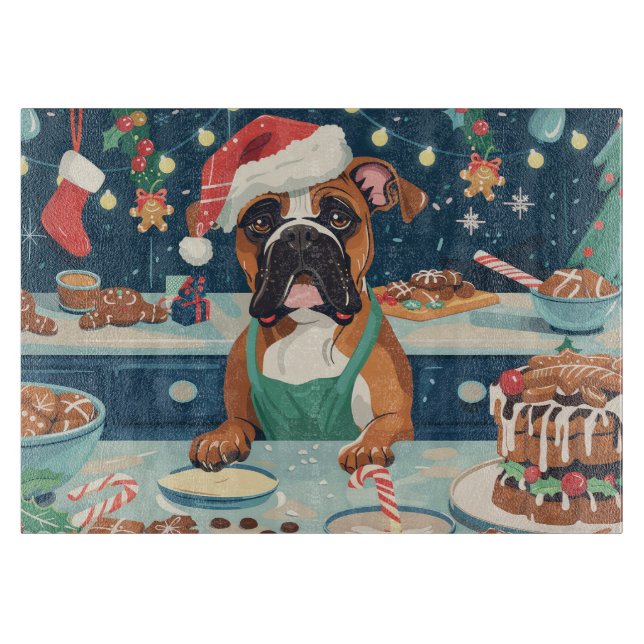 Planche À Découper Boxer Gîtes : Noël festif (Devant)