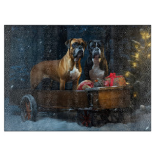 Planche À Découper Boxer Snowy Sleigh Décor de Noël