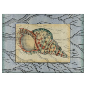 Planche À Découper Branches des coquillages et des arbres