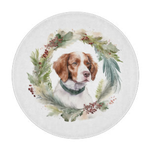 Planche À Découper Bretagne Espagnol Noël Wreath Festive Pup