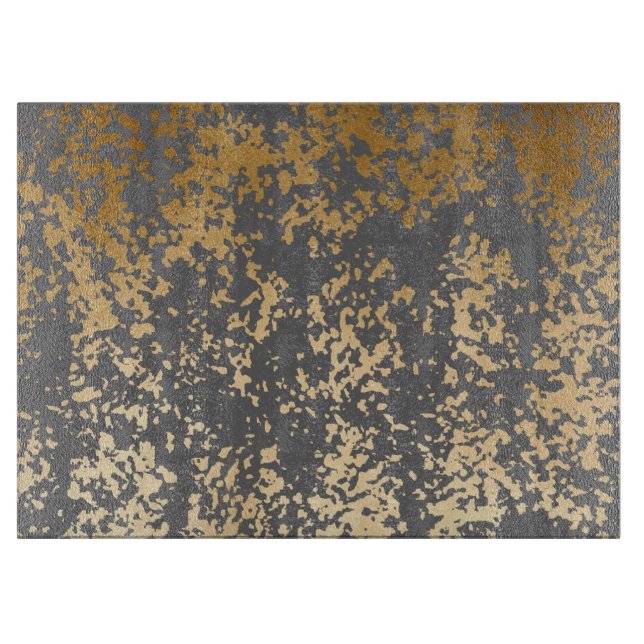 Planche À Découper brique élégante fausse or et bracelet gris (Devant)