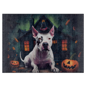 Planche À Découper Bull Terrier Citrouille Halloween effroi