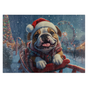 Planche À Découper Bulldog Roller Dessous de verre Noël