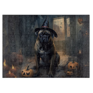 Planche À Découper Bullmastiff Citrouilles Halloween effrayant