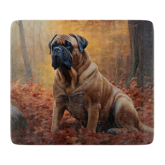 Planche À Découper Bullmastiff en automne Feuilles automne Inspire (Devant)