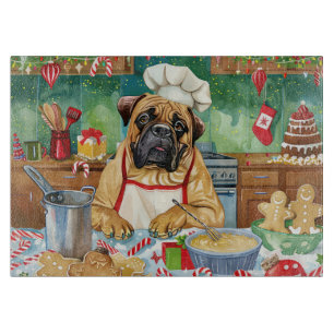 Planche À Découper Bullmastiff Fête Baking : Noël festif