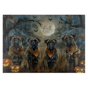 Planche À Découper Bullmastiff Halloween Éffrayant