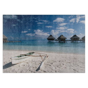 Planche À Découper Bungalows depuis la plage Motu Toopua