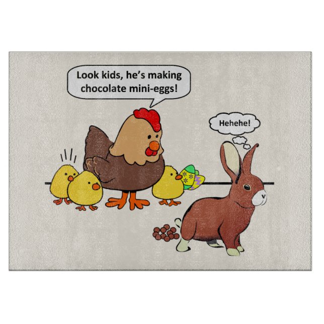Planche À Découper Bunny fait chocolat poop drôle dessin animé (Devant)