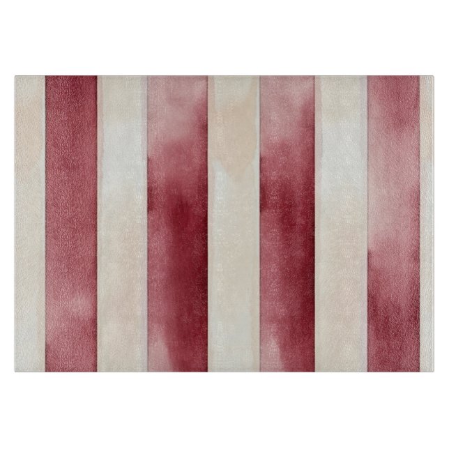 Planche À Découper Burgundy Crème rayures (Devant)