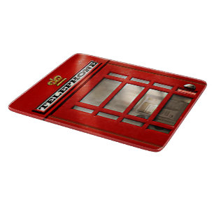 Planche À Découper Cabine téléphonique rouge britannique vintage
