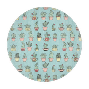 Planche À Découper Cactus Couleur Cute À La Main Dessinée Motif