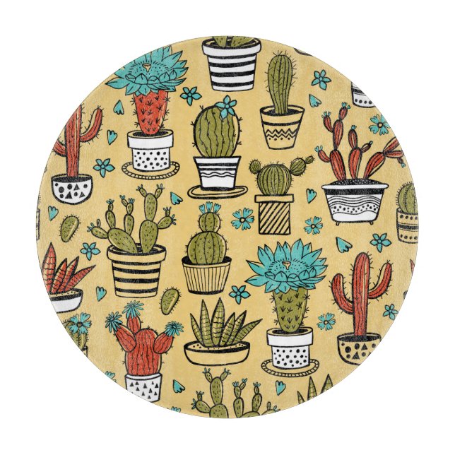 Planche À Découper Cactus Succulent : Esquisse tirée à la main (Devant)