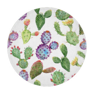 Planche À Découper Cactus tropicaux : Aquarelle Motif sans couture