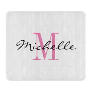 Planche À Découper Cadeau de coupe en verre monogramme personnalisé p