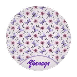 Planche À Découper Cadeau floral papillon de printemps personnalisé  