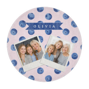 Planche À Découper Cadeau Personnalisé Aquarelle Myrtille Bleue Migno