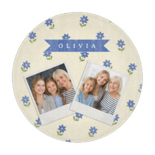 Planche À Découper Cadeau personnalisé avec motif de fleur sauvage bl