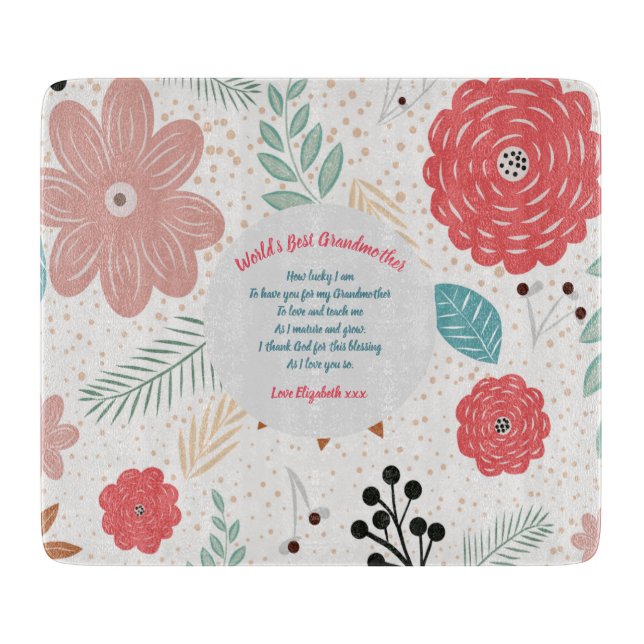 Planche À Découper CADEAU - Poèmes grand-mère de petits-enfants - PER (Devant)