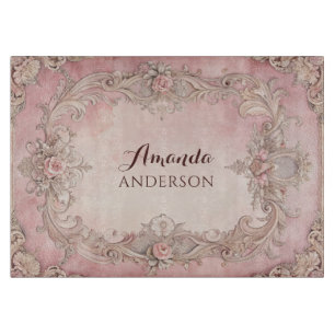 Planche À Découper Cadre antique découpage grunge rose