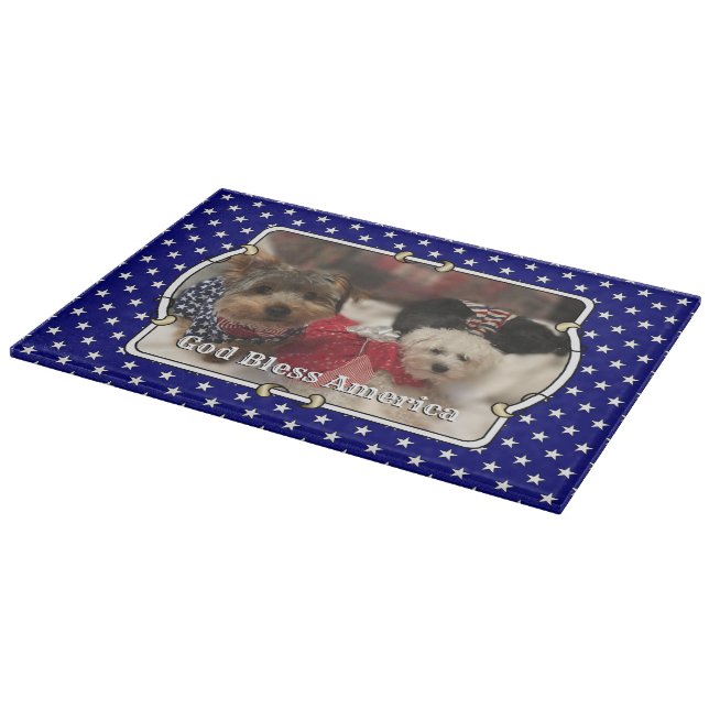 Planche À Découper Cadre photo personnalisé USA American Flag Patriot (Coin)