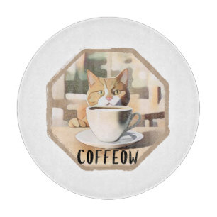 Planche À Découper Café Occupé Cute Chat