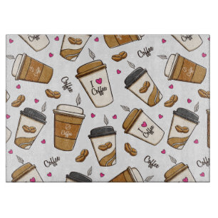 Planche À Découper Cafés, Fèves de café, Amateur de café, Coeurs