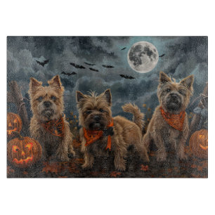 Planche À Découper Cairn Terrier Halloween Squelettes