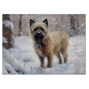 Planche À Découper Cairn Terrier Qu'Il Neige Noël