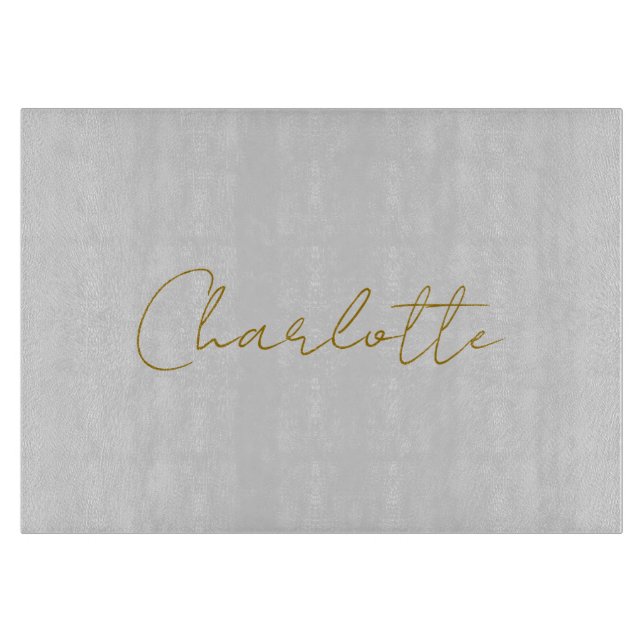 Planche À Découper Calligraphie or couleur gris Personnalisé Edition  (Devant)