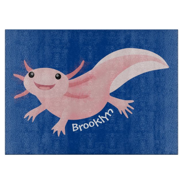 Planche À Découper Caricature axolotl rose mignon (Devant)