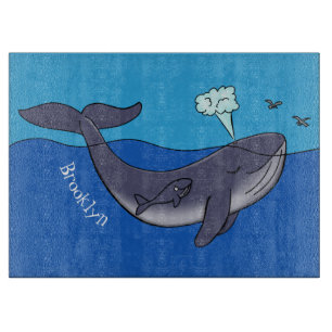 Planche À Découper Caricature de baleine mignonne et de baleine de ve