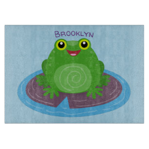 Planche À Découper Caricature de grenouille verte mignonne