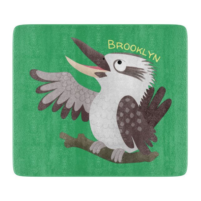 Planche À Découper Caricature de kookaburra drôle et drôle (Devant)
